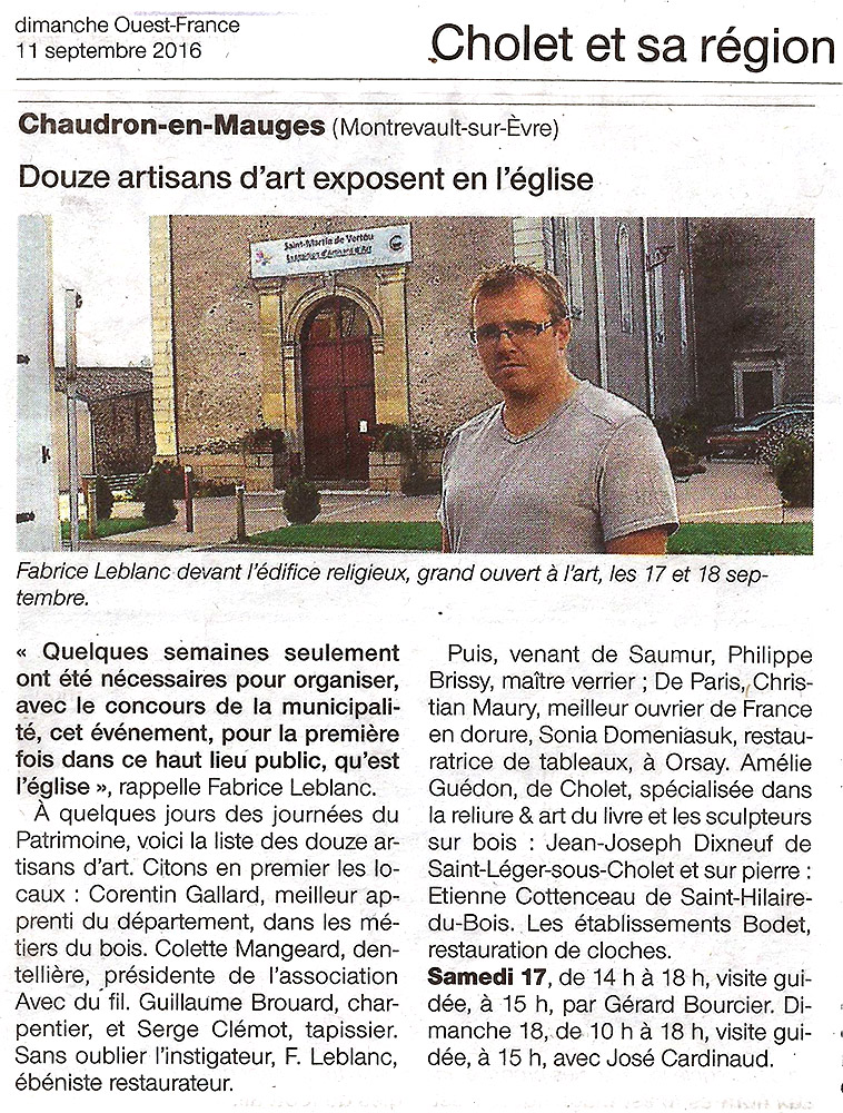 Ebenisterie Leblanc sur Ouest France