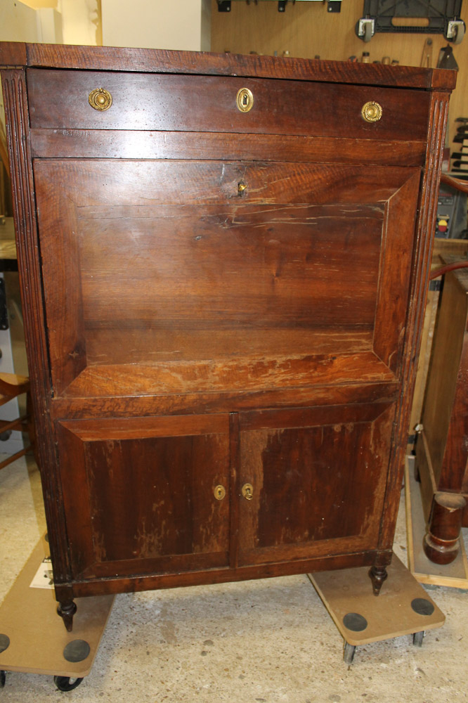 restauration-secretaire-noyer-louis-xvi